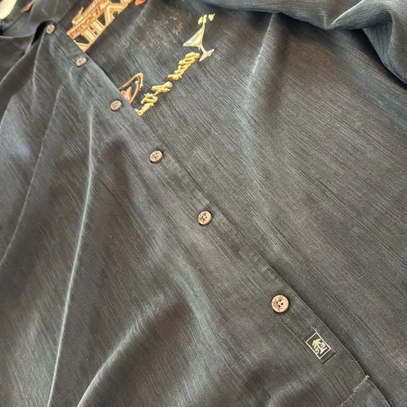 Men’s Tommy Bahama With A Twist Martini Hawaiian Tiki Shirt 100% Silk Size XL - Picture 12 of 12